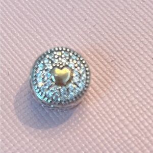 Authentic Pandora Essence Charm “Affection” with Gold Heart In The Middle-OBO